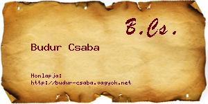 Budur Csaba névjegykártya